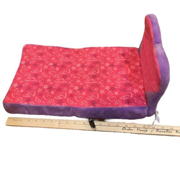 BAB Build A Bear Pink Purple Love Heart Arm Chair Fold Down Bed - Picture 5 of 10